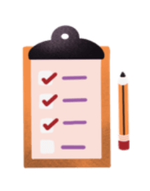 Illustration of a clipboard and pencil