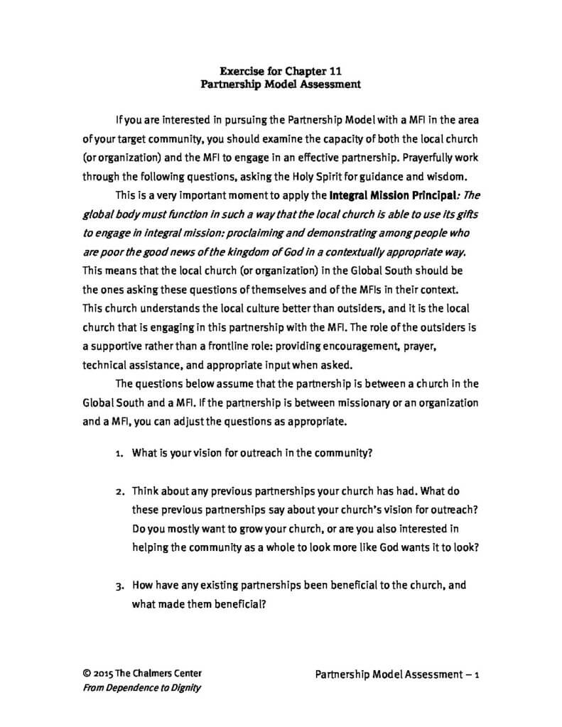 Partnership Model Assessment