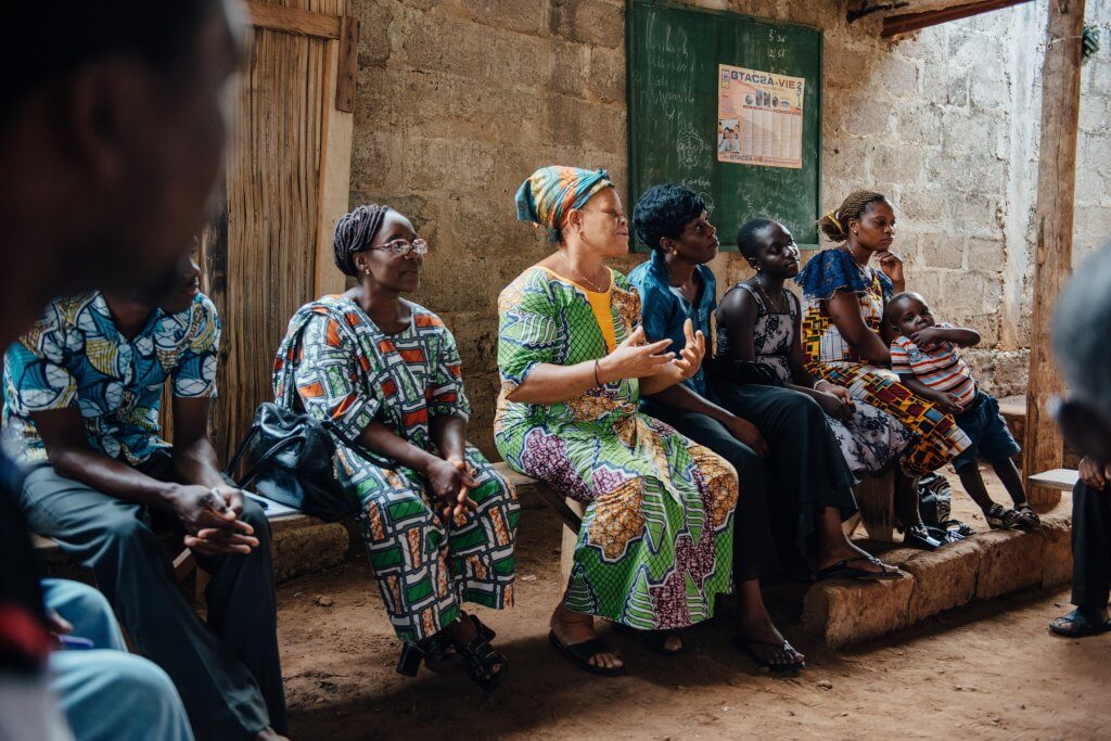 Women in a savings group in West Africa